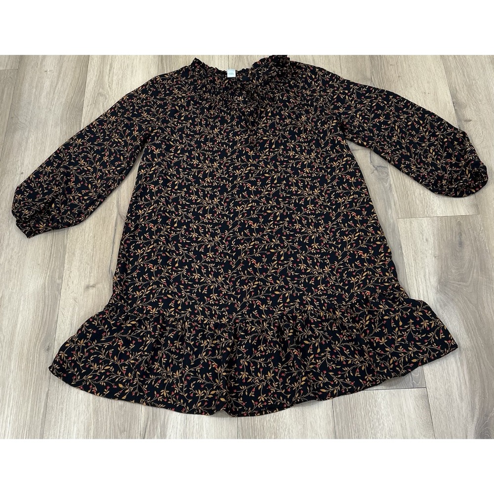 OLD NAVY Women's Dress Long Sleeve Colorful Medium V-Neck Front Tie Floral